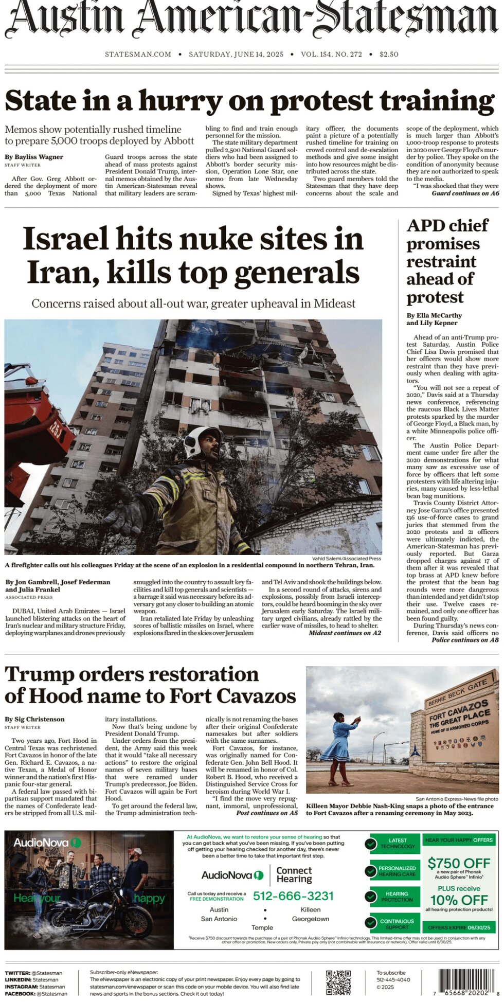 Austin American-Statesman - Cover - 06/14/2025