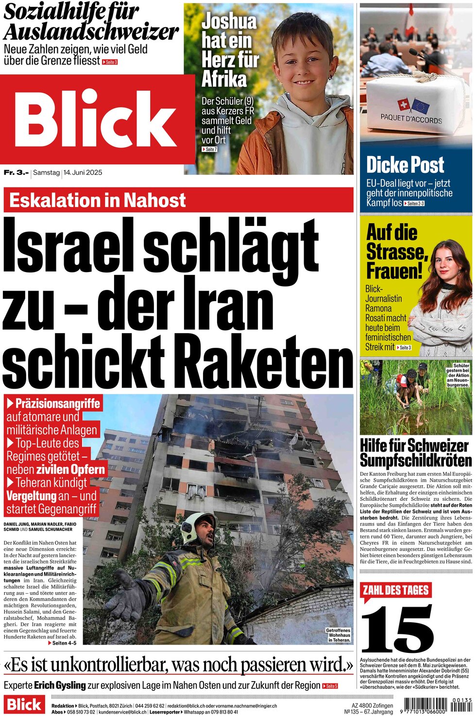 Blick - Front Page - 06/14/2025