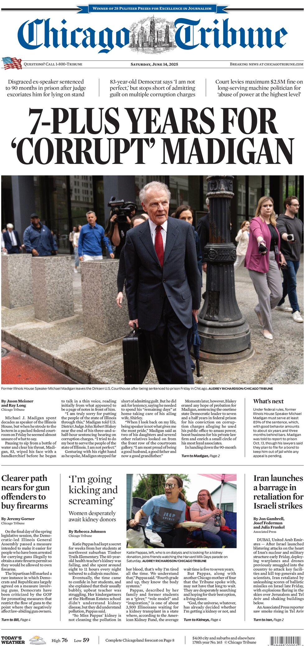 Chicago Tribune - Cover - 06/14/2025