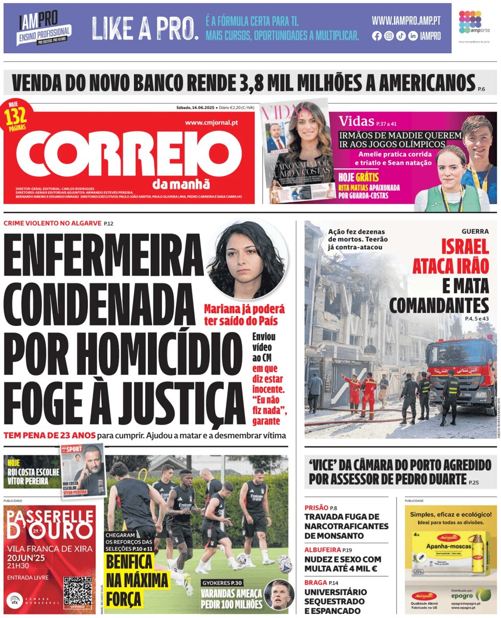 Correio da Manhã - Front Page - 06/14/2025