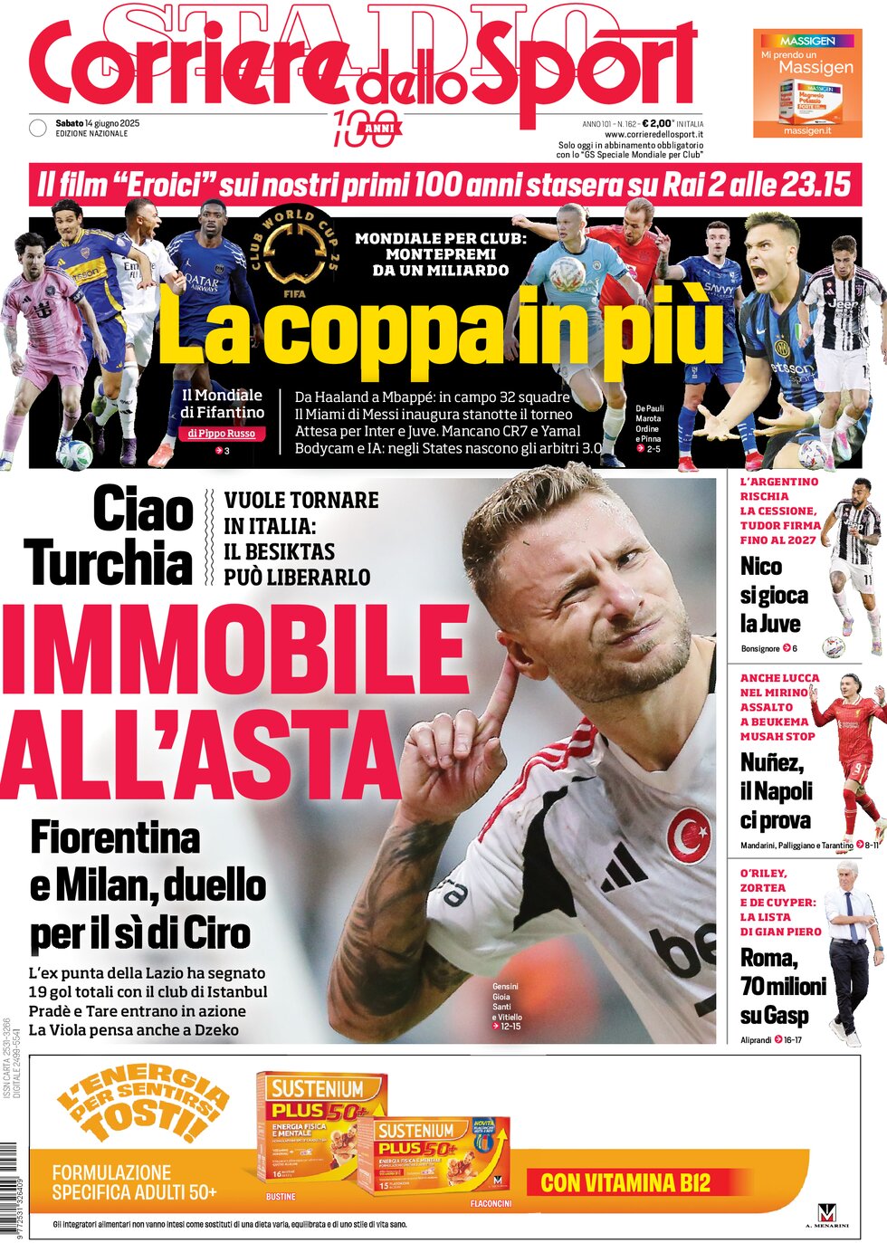 Corriere dello Sport - Front Page - 06/14/2025