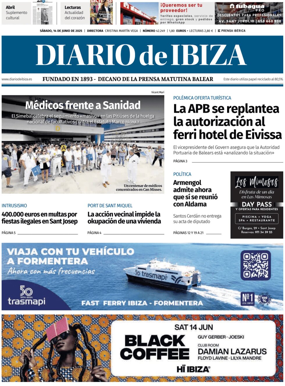 Diario de Ibiza - Front Page - 06/14/2025