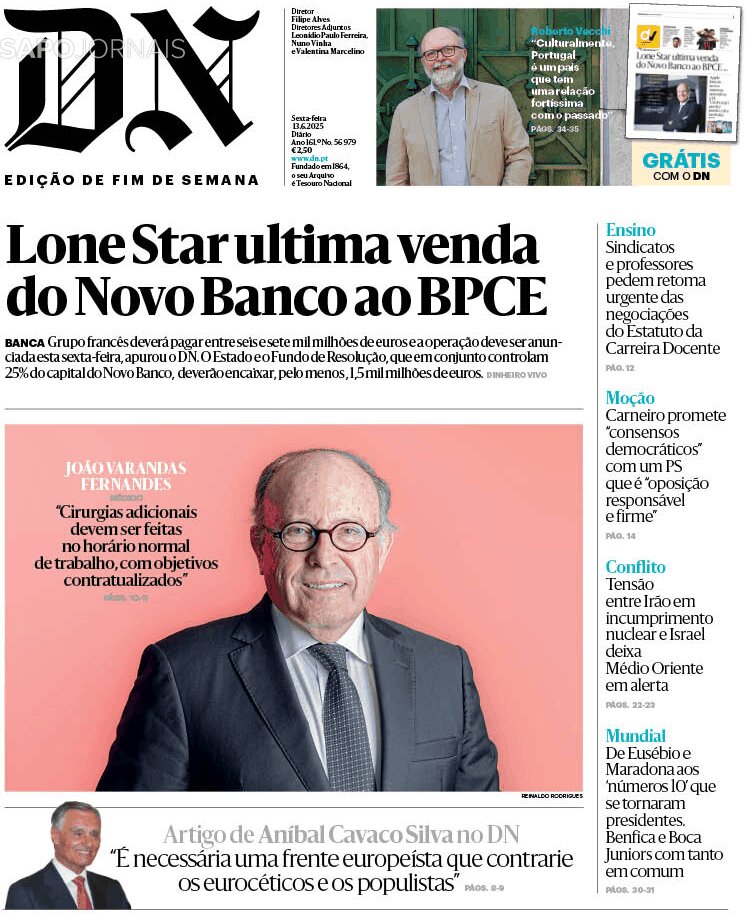 Diário de Notícias - Front Page - 06/14/2025