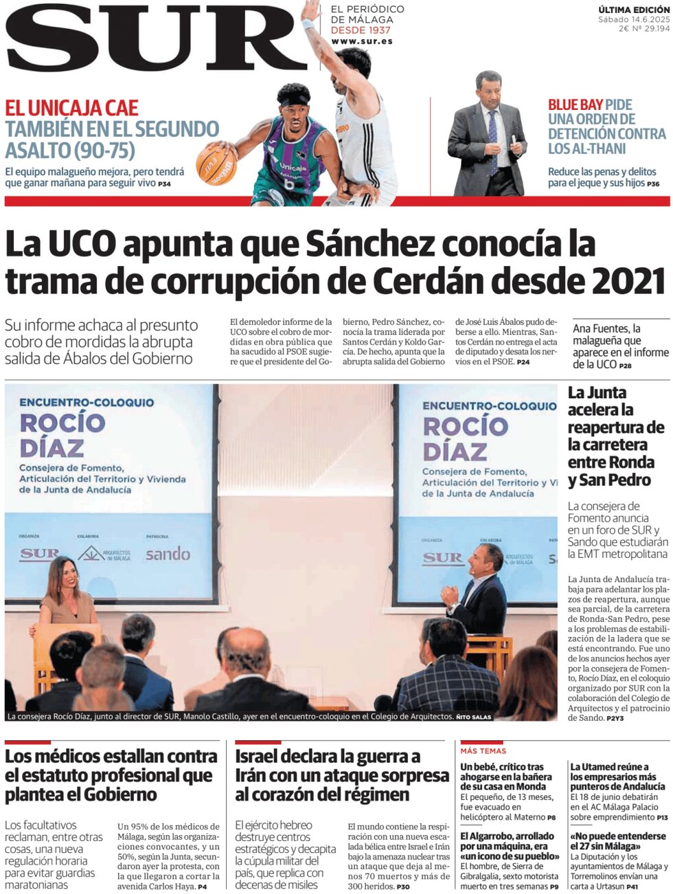 Diario SUR - Front Page - 06/14/2025