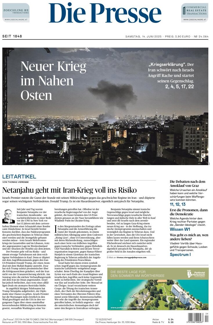 Die Presse - Front Page - 06/14/2025
