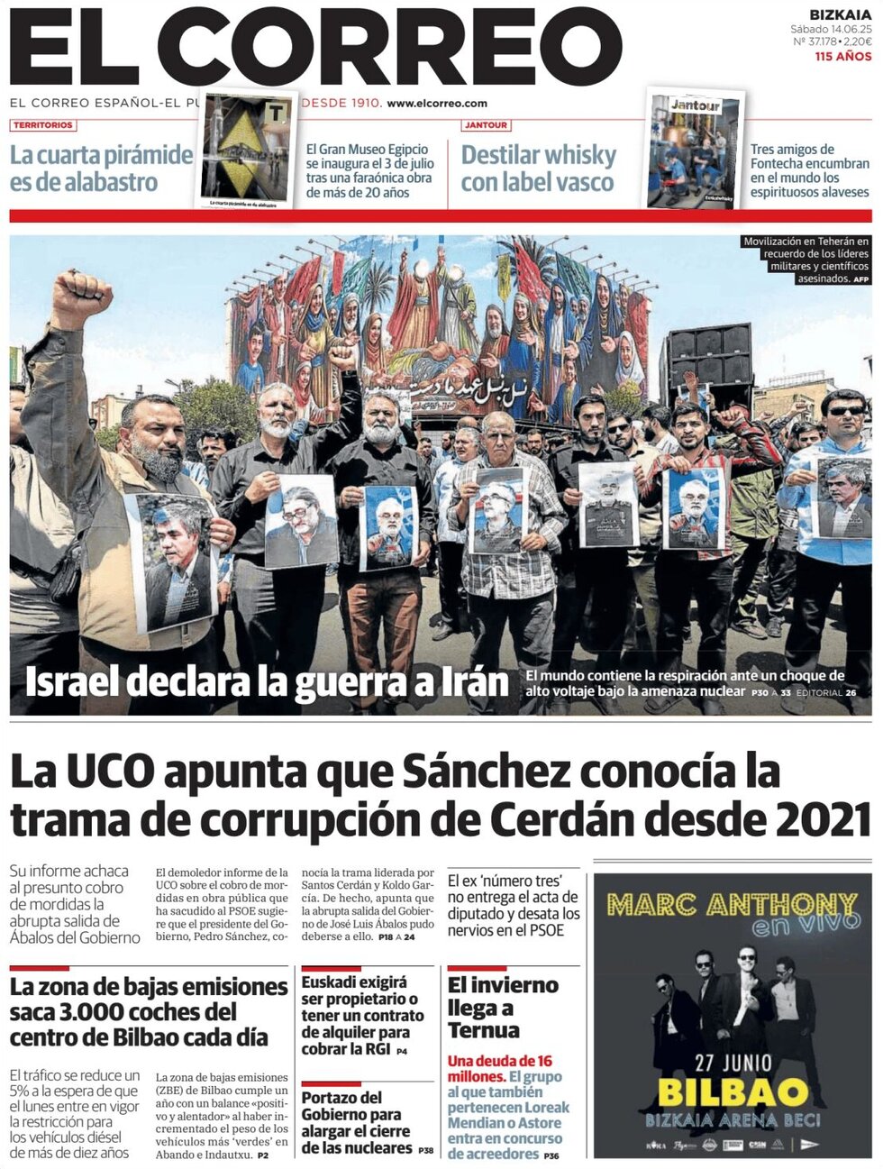 El Correo - Front Page - 06/14/2025