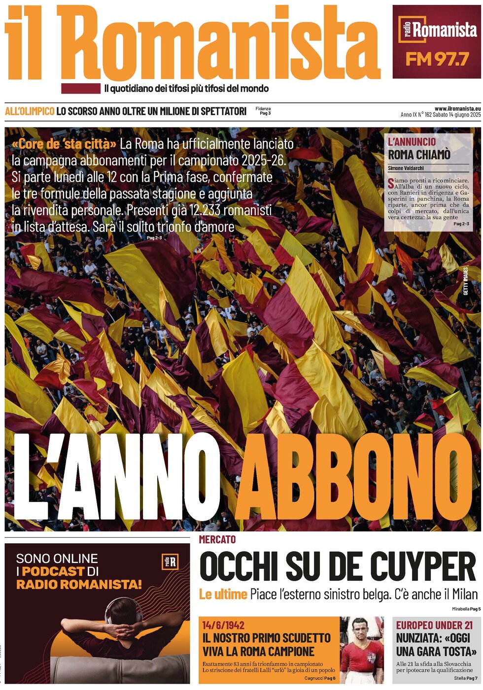 Il Romanista - Front Page - 06/14/2025