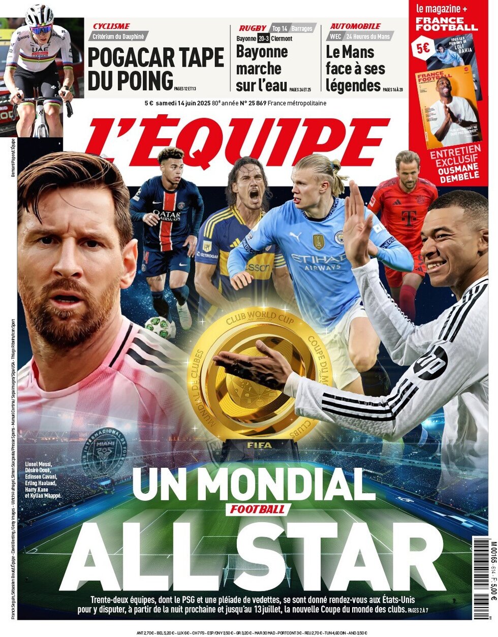 L'Equipe - Front Page - 06/14/2025