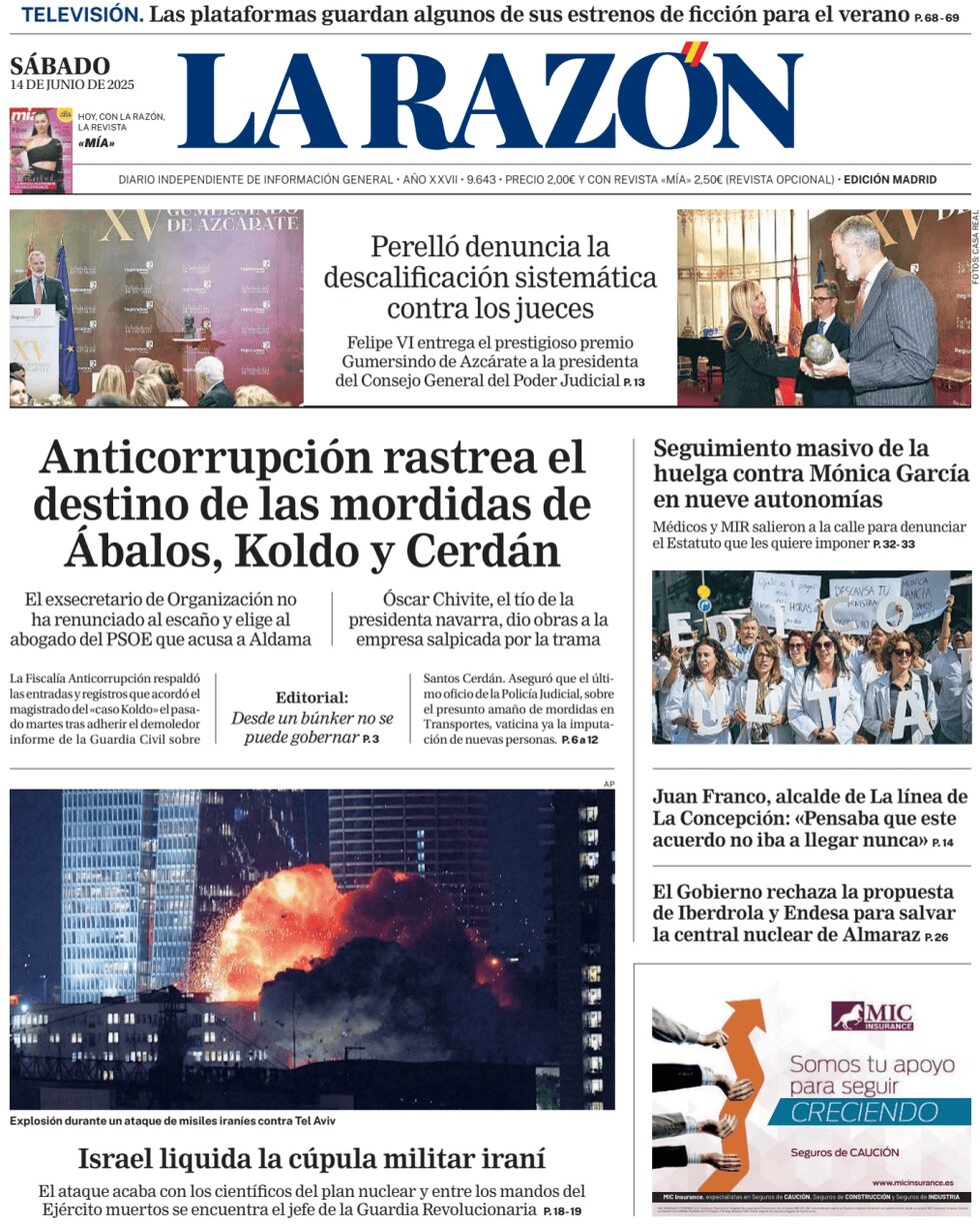La Razón - Front Page - 06/14/2025