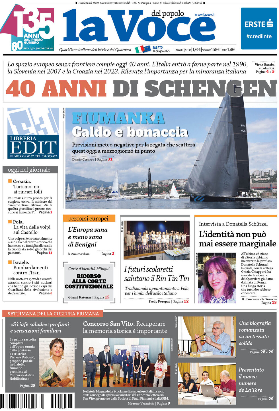 La Voce del popolo - Front Page - 06/14/2025