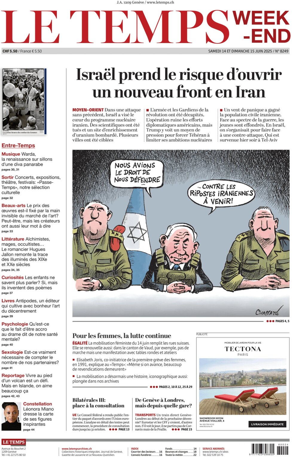 Le Temps - Front Page - 06/15/2025