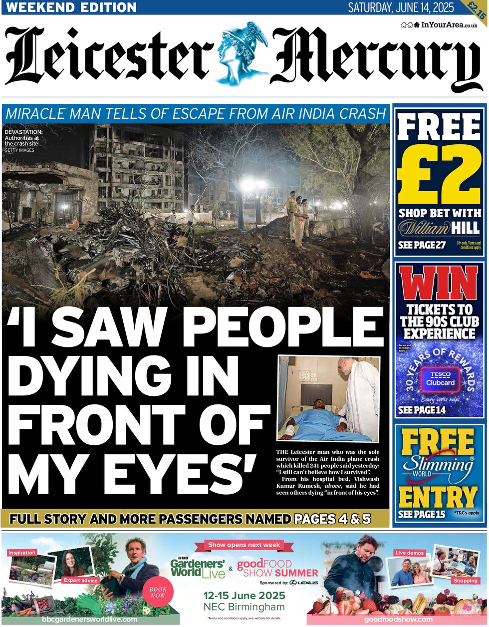 Leicester Mercury - Front Page - 06/14/2025