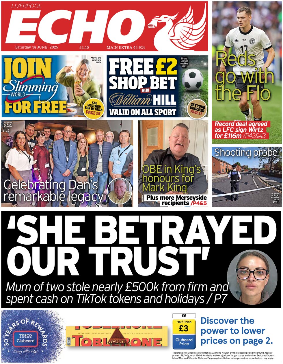 Liverpool Echo - Front Page - 06/14/2025