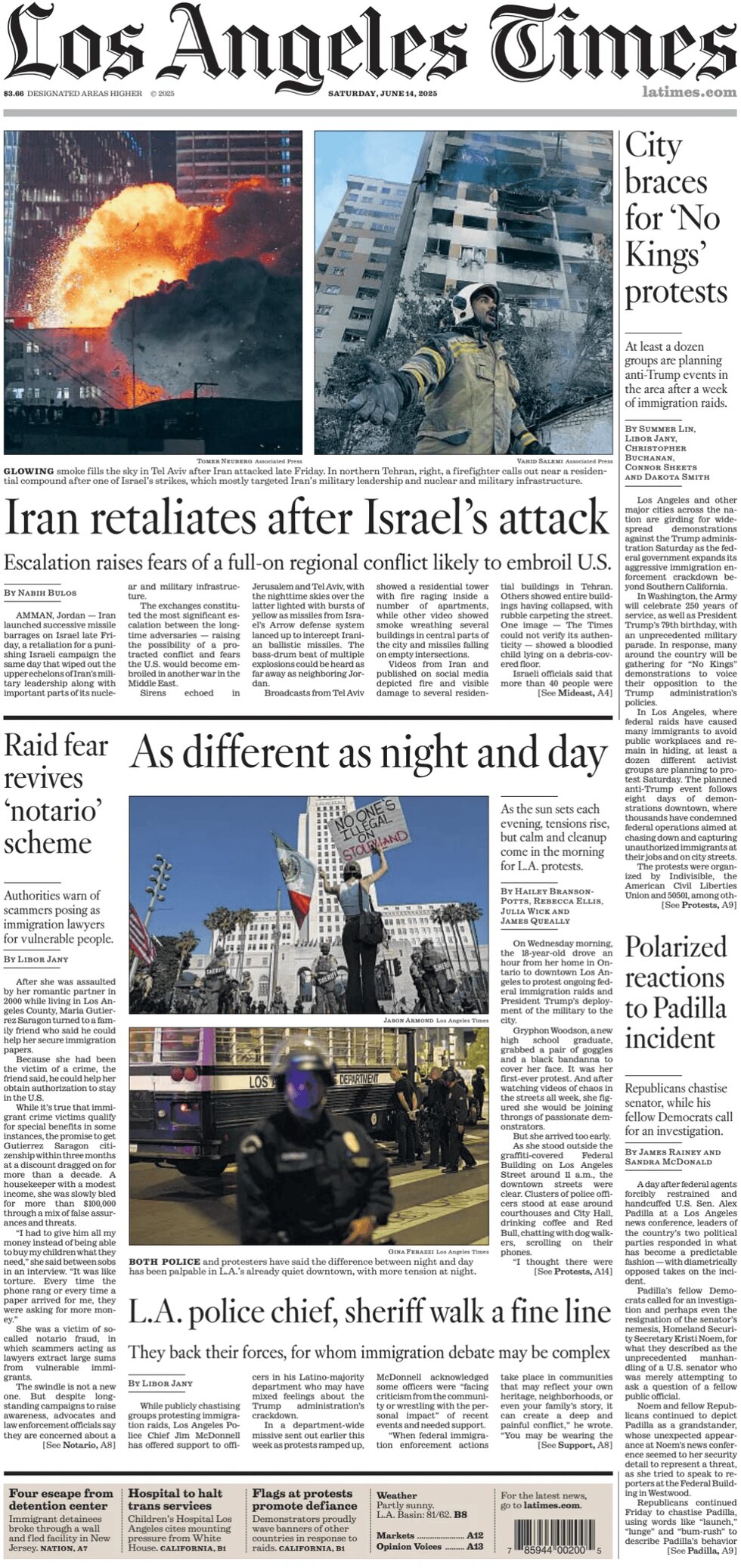 Los Angeles Times - Cover - 06/14/2025