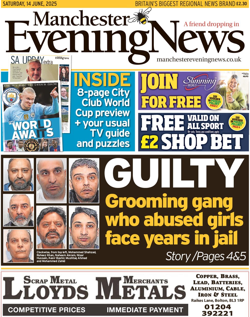 Manchester Evening News - Front Page - 06/14/2025