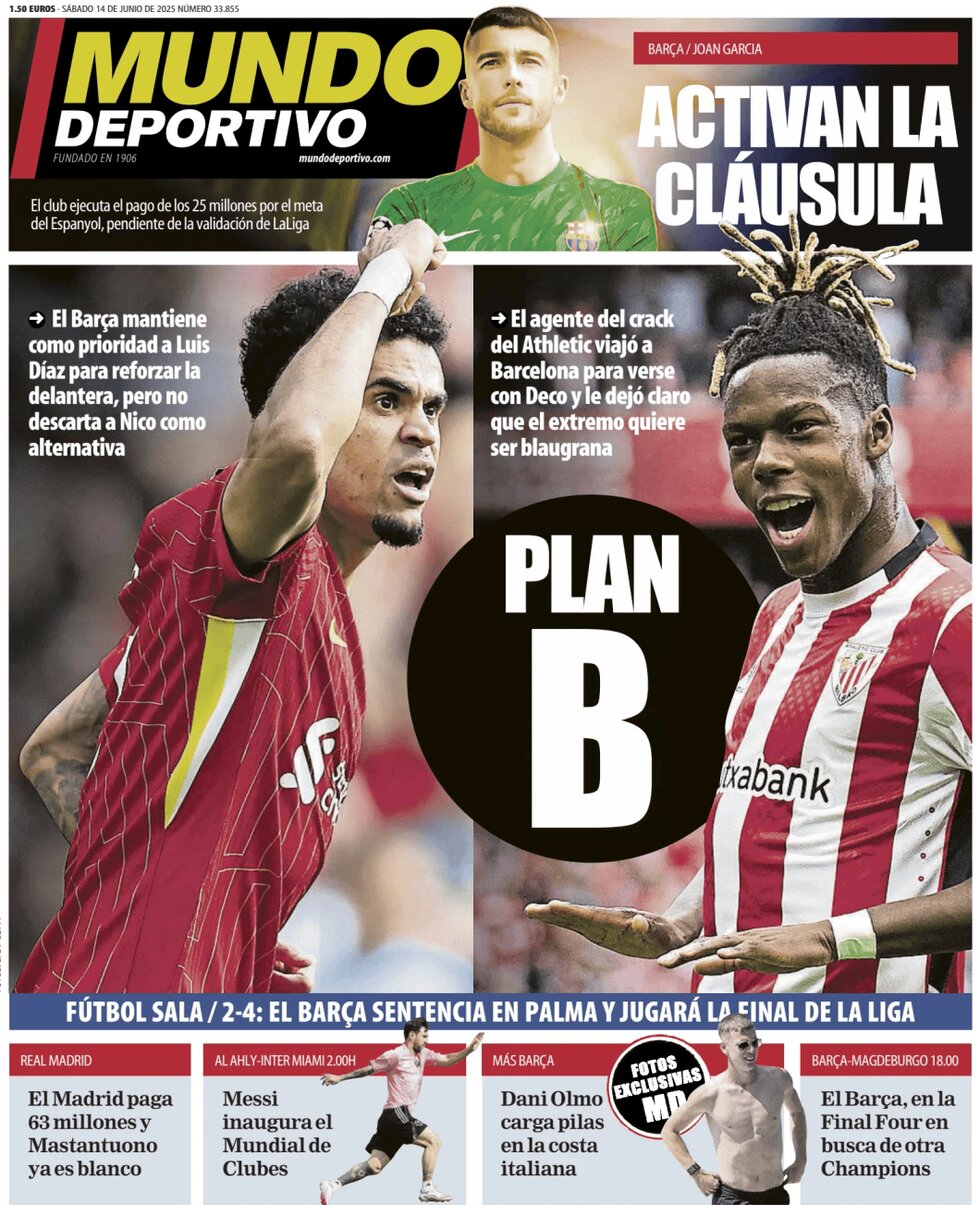 Mundo Deportivo - Front Page - 06/14/2025