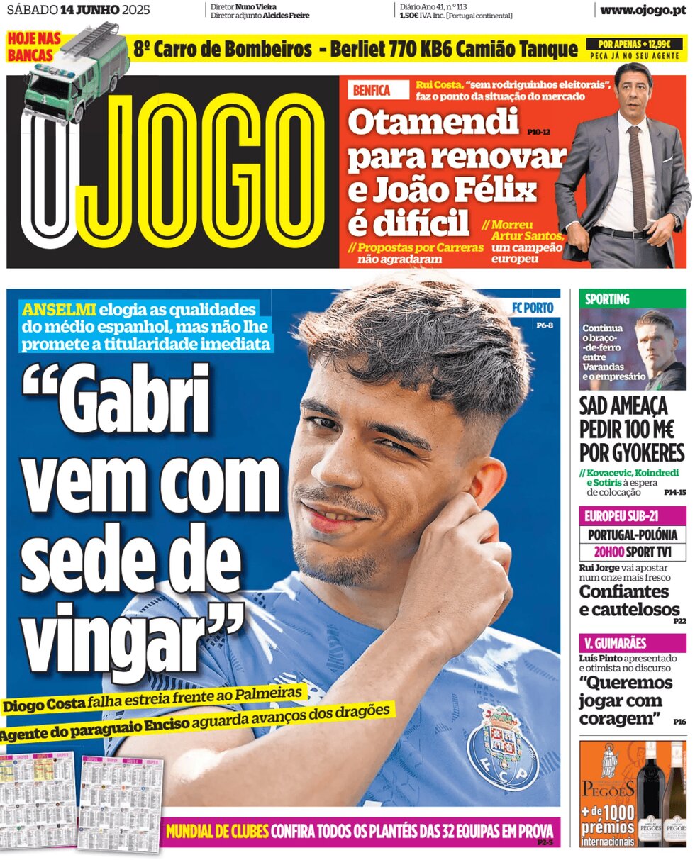 O Jogo - Front Page - 06/14/2025