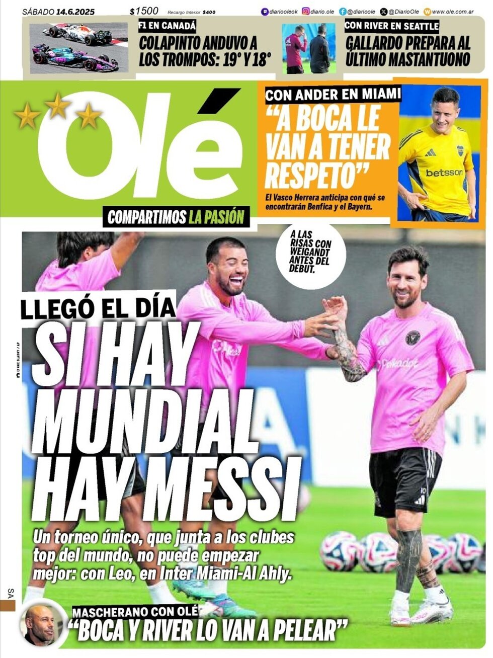 Olé - Front Page - 06/14/2025