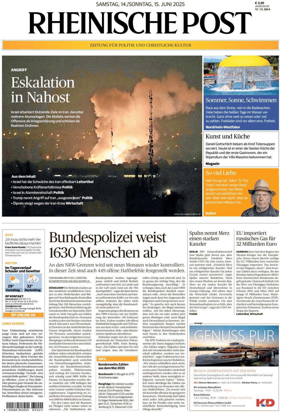 Rheinische Post - Front Page - 06/14/2025