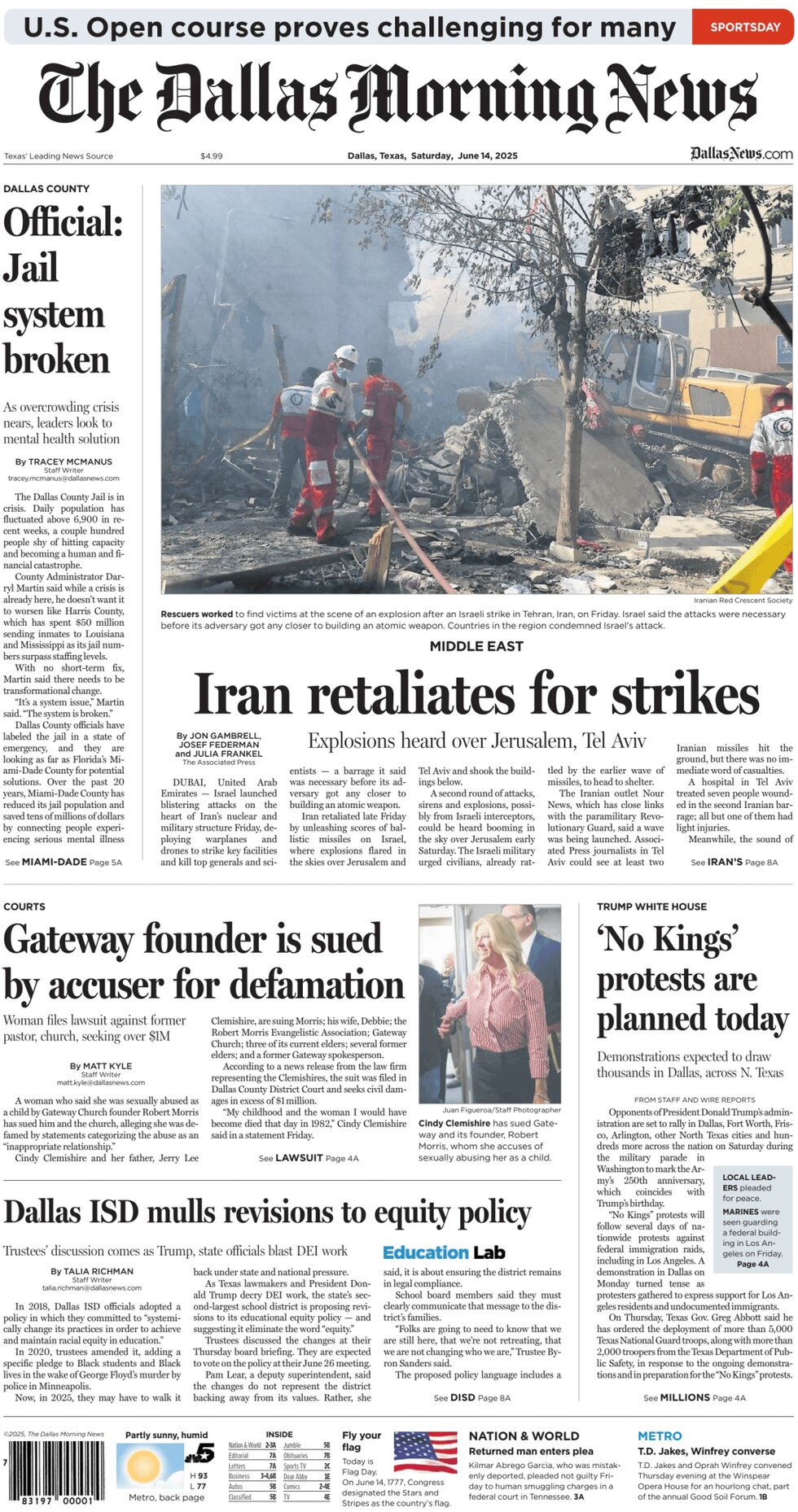 The Dallas Morning News - Cover - 06/14/2025