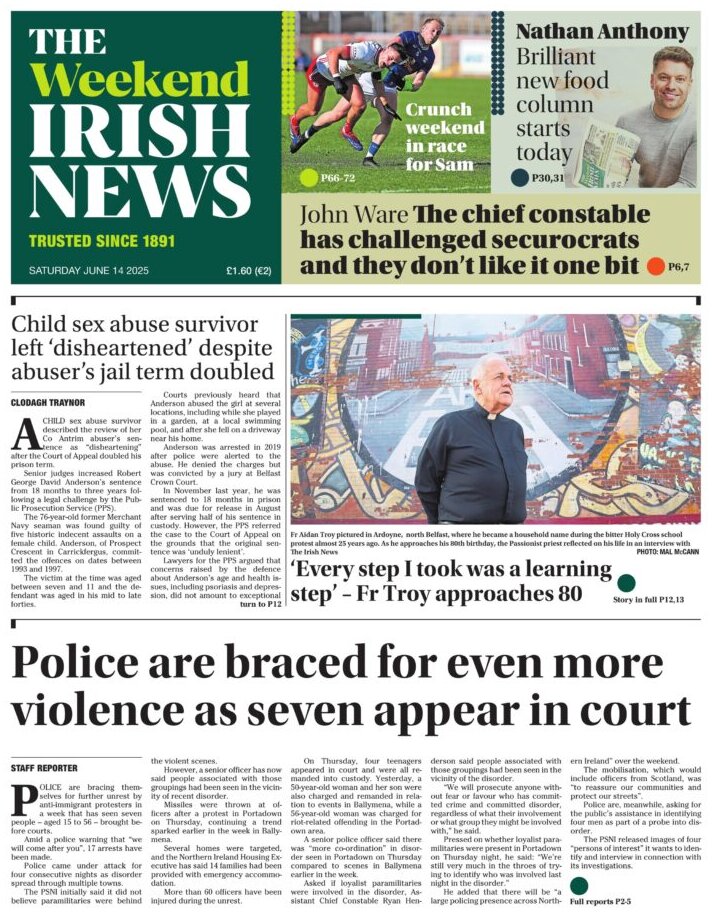 The Irish News - Front Page - 06/15/2025