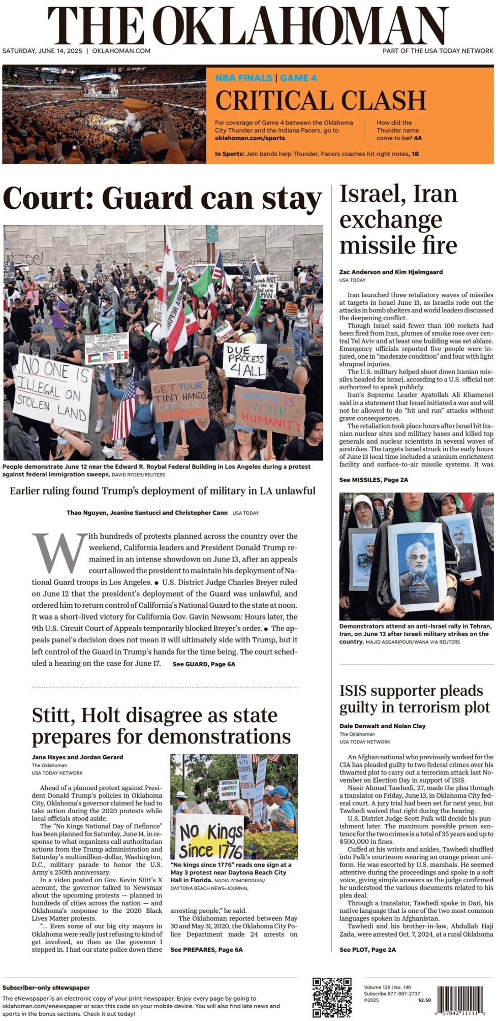 The Oklahoman - Cover - 06/14/2025