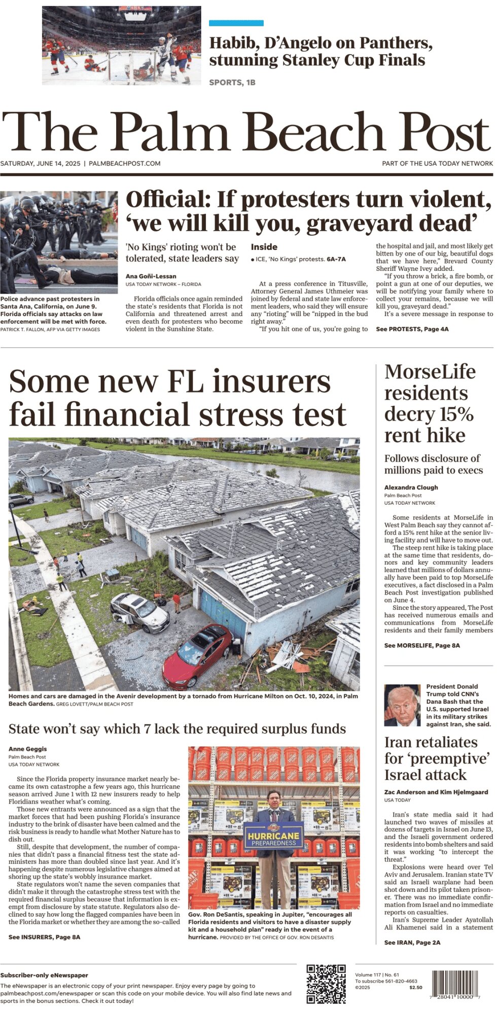 The Palm Beach Post - Cover - 06/14/2025