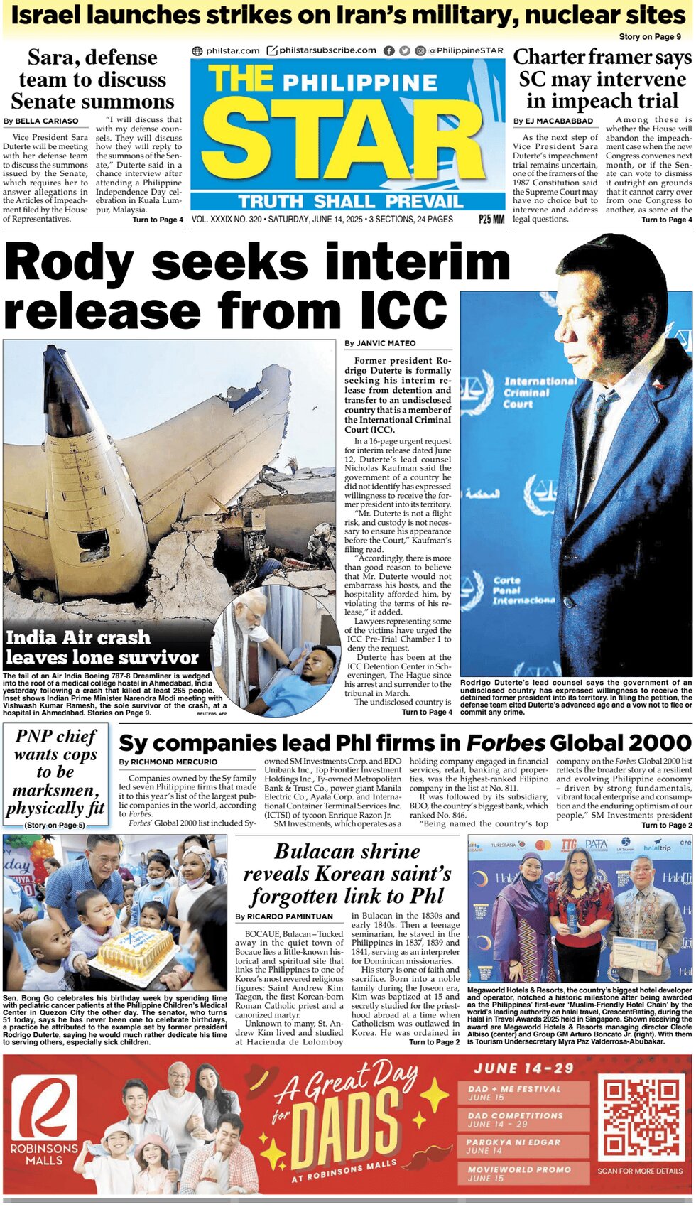 The Philippine Star - Front Page - 06/14/2025