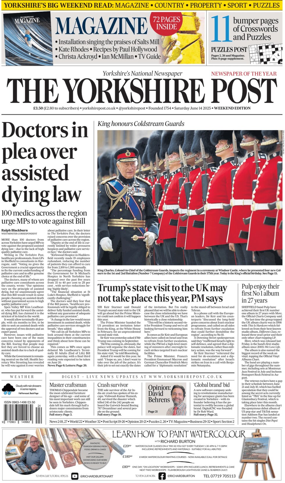 The Yorkshire Post - Front Page - 06/14/2025