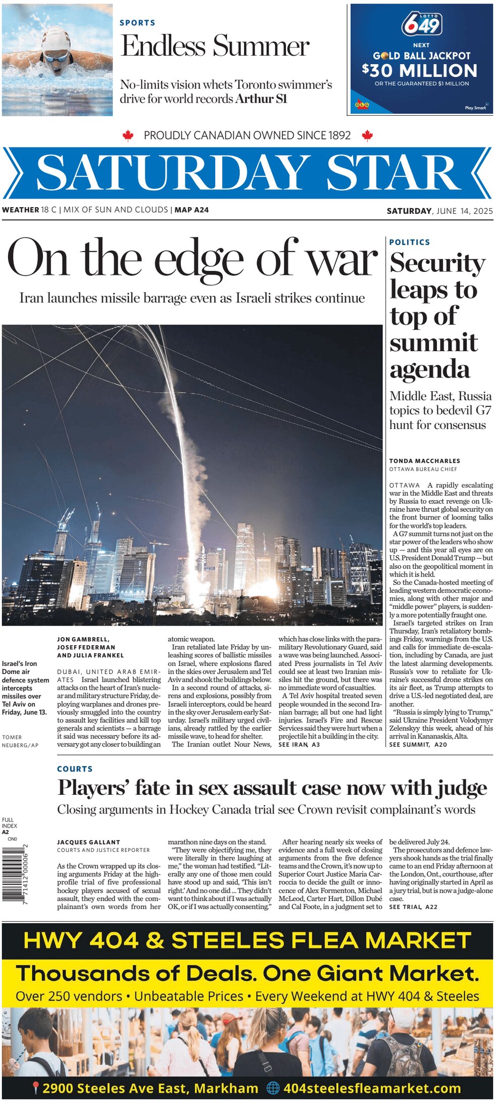 Toronto Star - Front Page - 06/14/2025