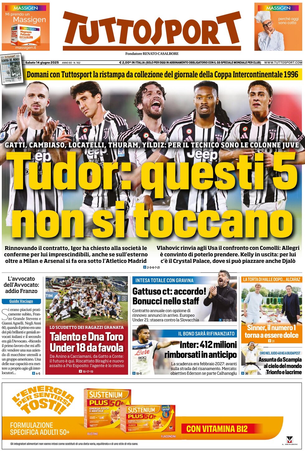 Tuttosport - Front Page - 06/14/2025