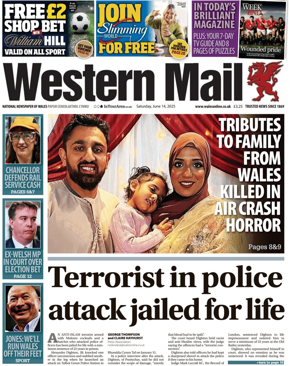 Western Mail (Wales) - Front Page - 06/14/2025