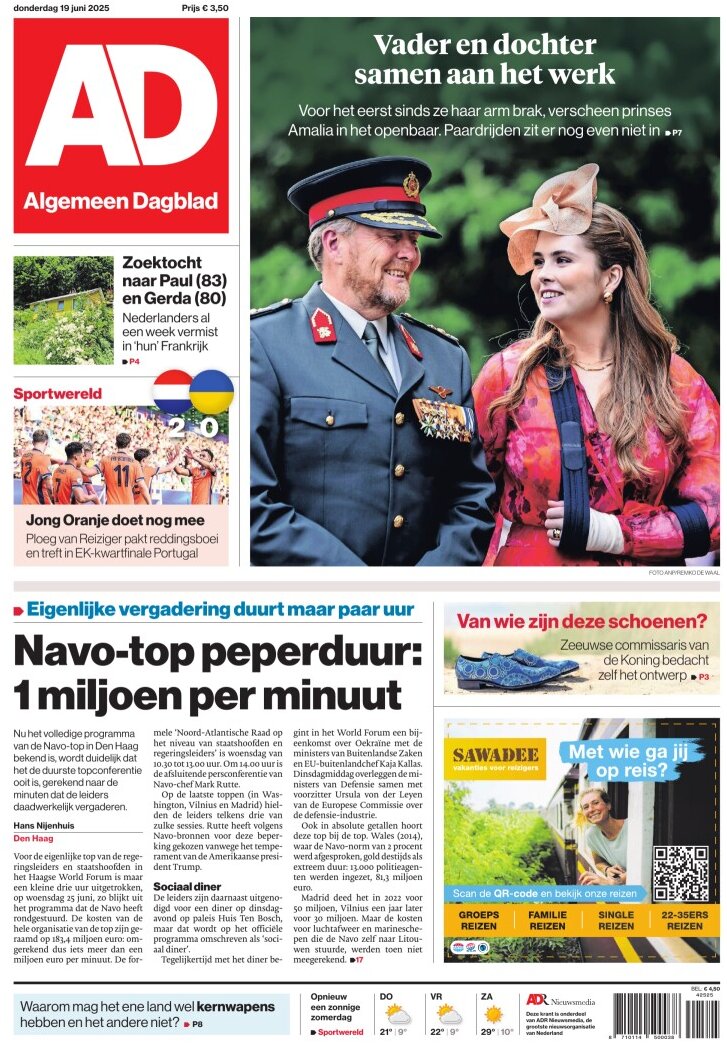 Algemeen Dagblad (AD) - Front Page - 06/19/2025
