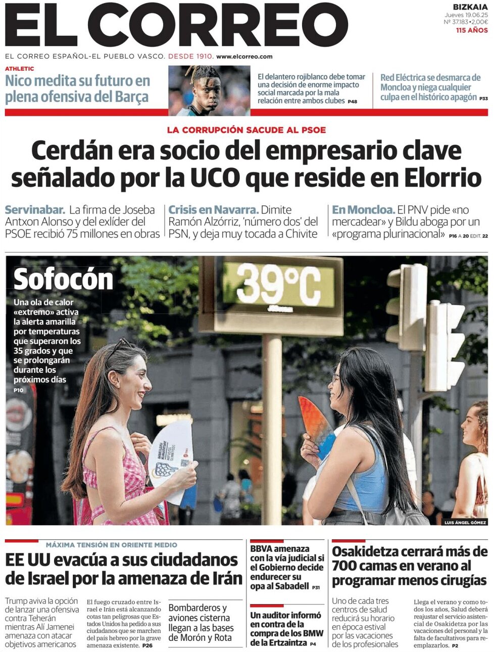 El Correo - Front Page - 06/19/2025