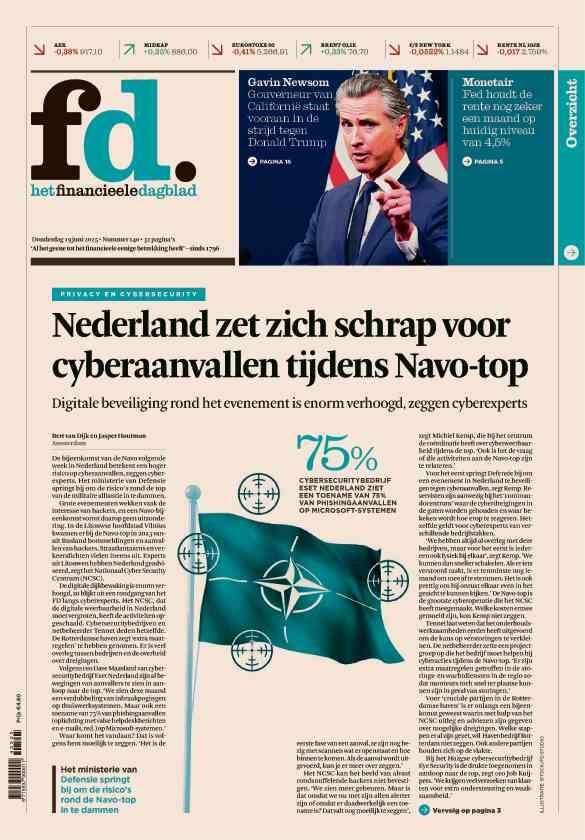 Het Financieele Dagbladm (FD) - Front Page - 06/19/2025