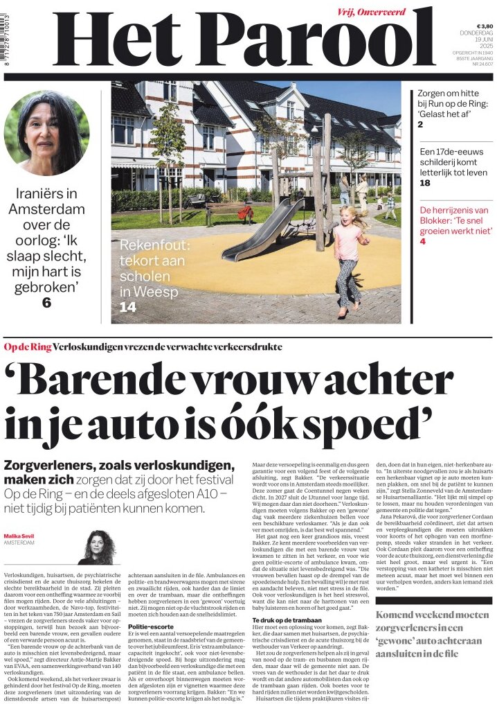 Het Parool - Front Page - 06/19/2025