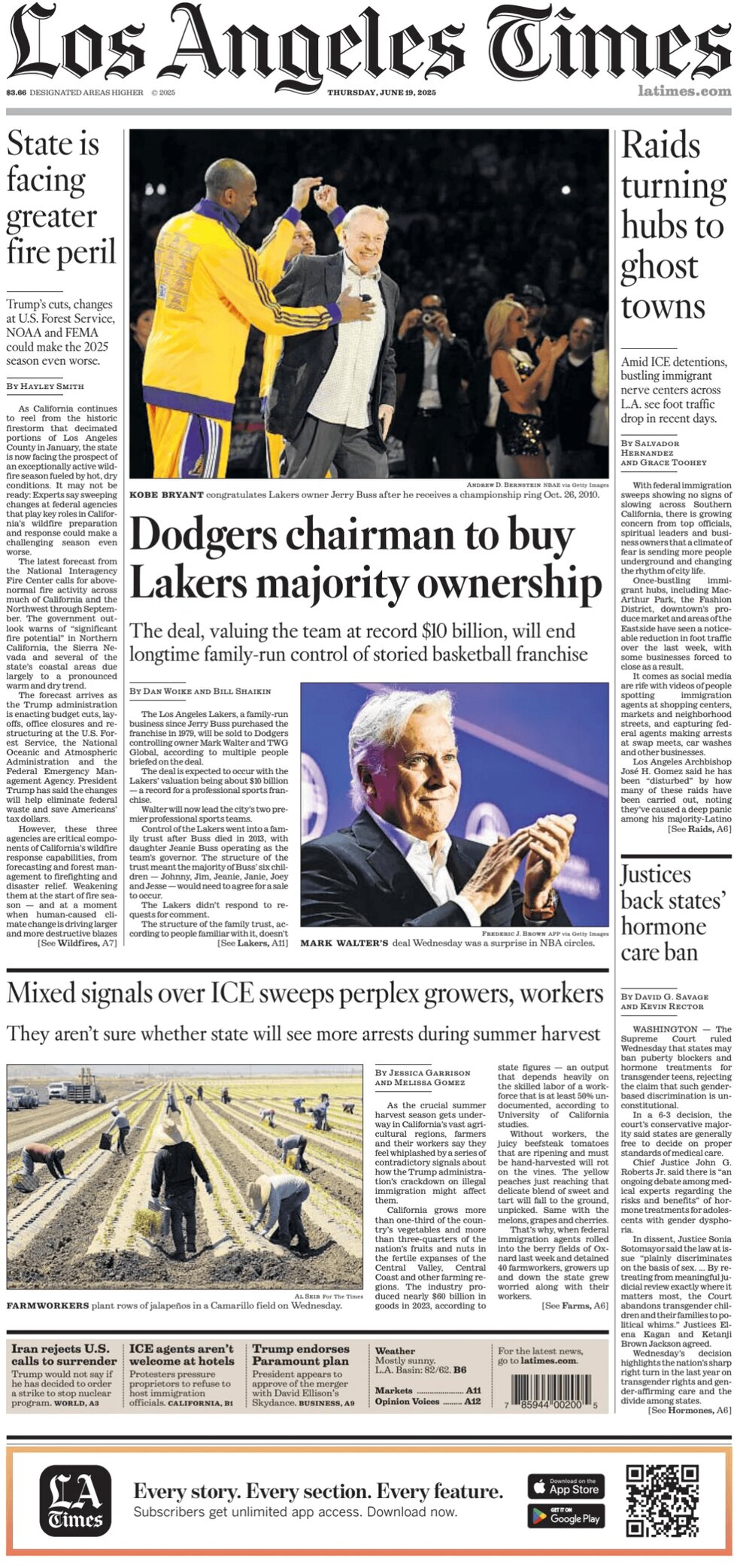 Los Angeles Times - Cover - 06/19/2025