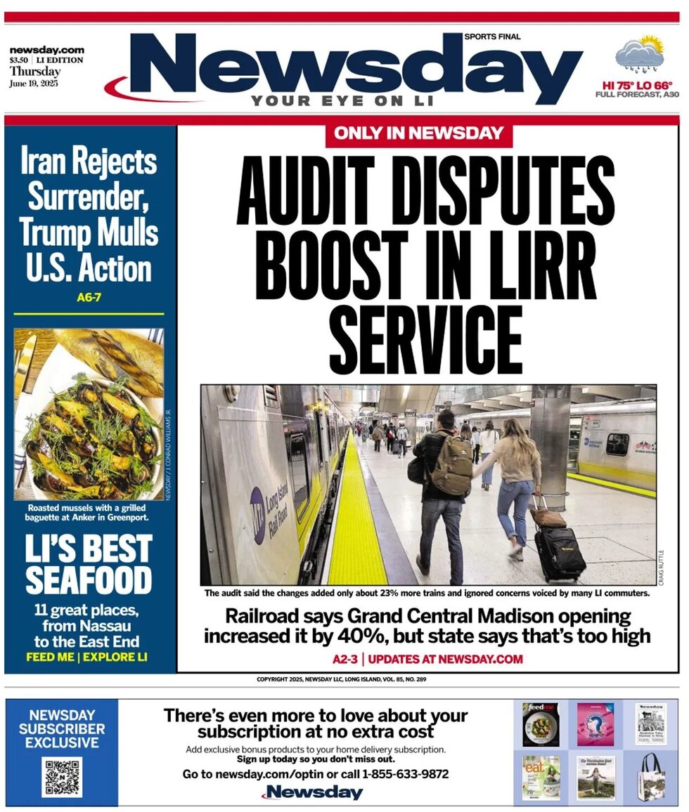 Newsday - Cover - 06/19/2025