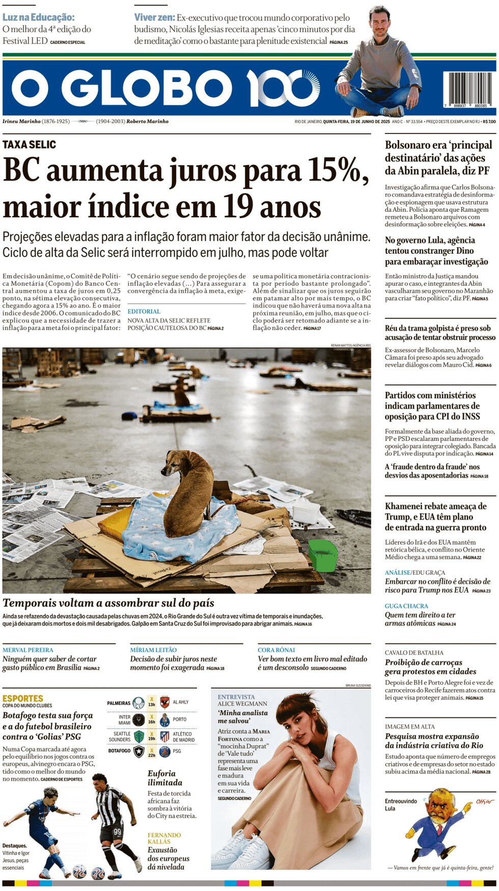 O Globo - Front Page - 06/19/2025