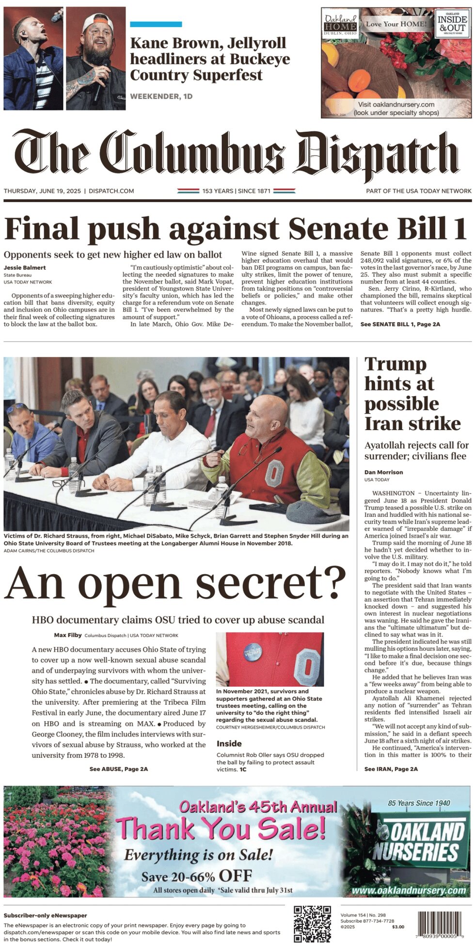 The Columbus Dispatch - Cover - 06/19/2025