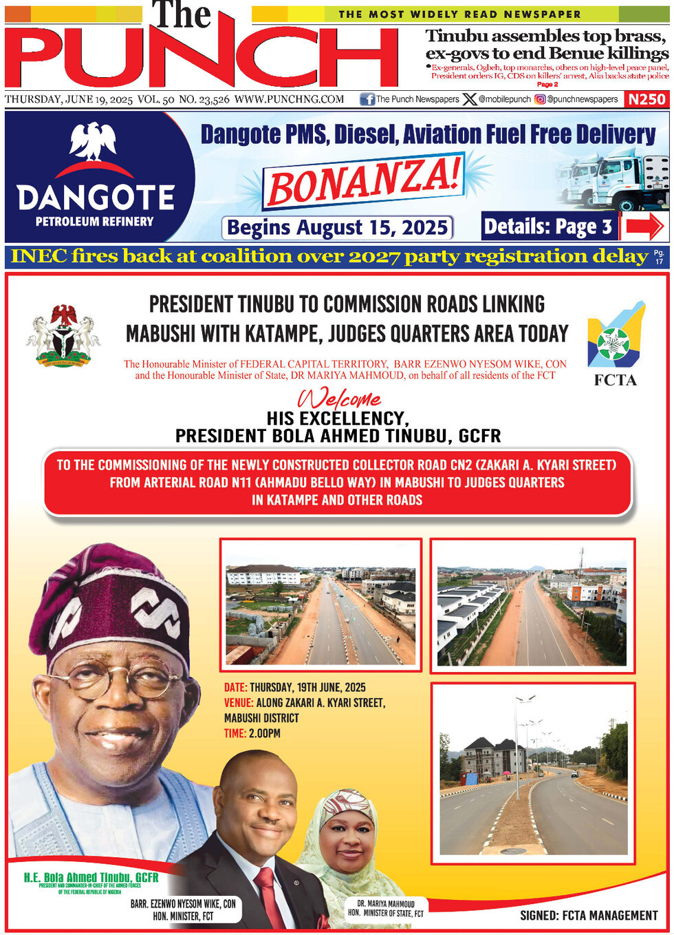 The Punch - Front Page - 06/19/2025