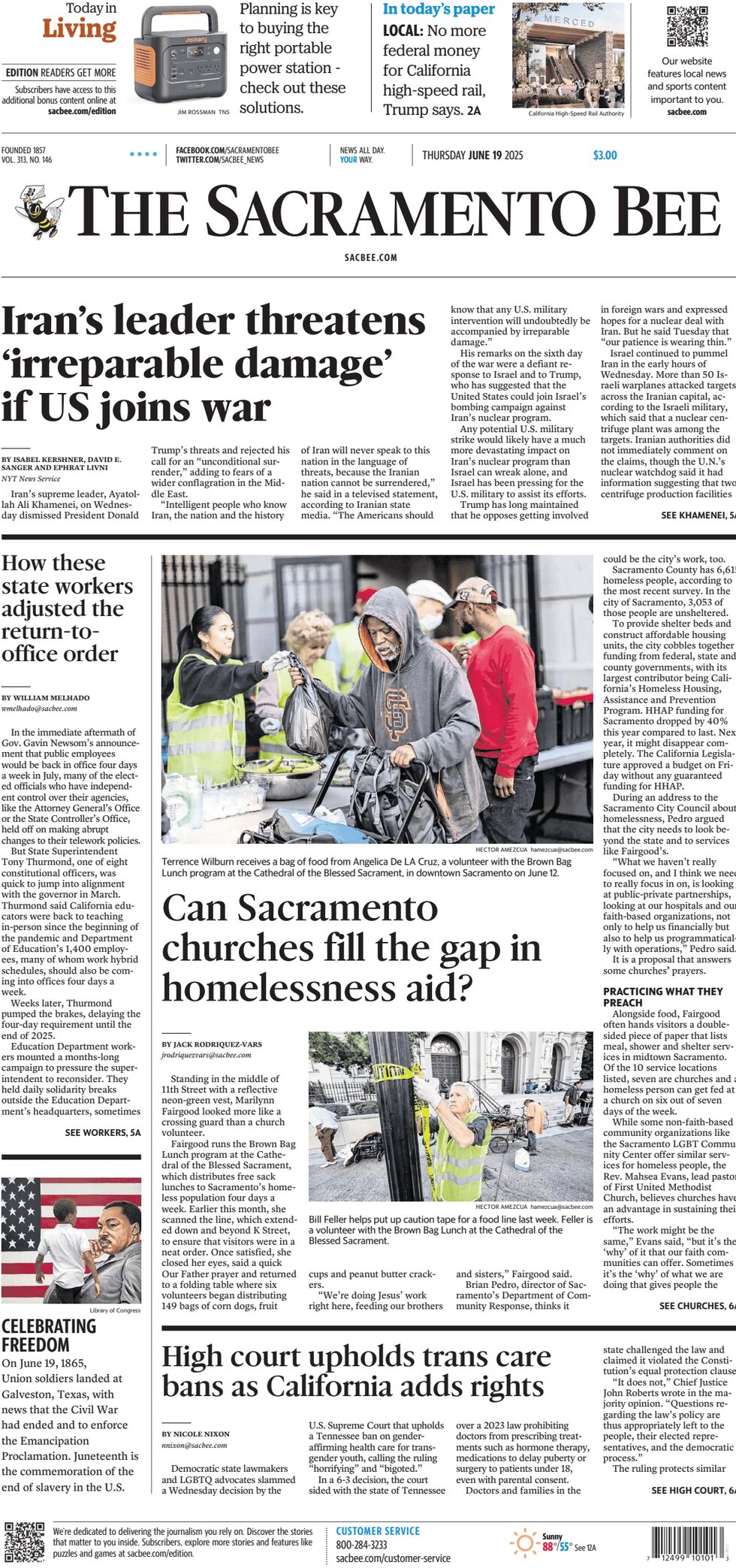 The Sacramento Bee - Cover - 06/19/2025
