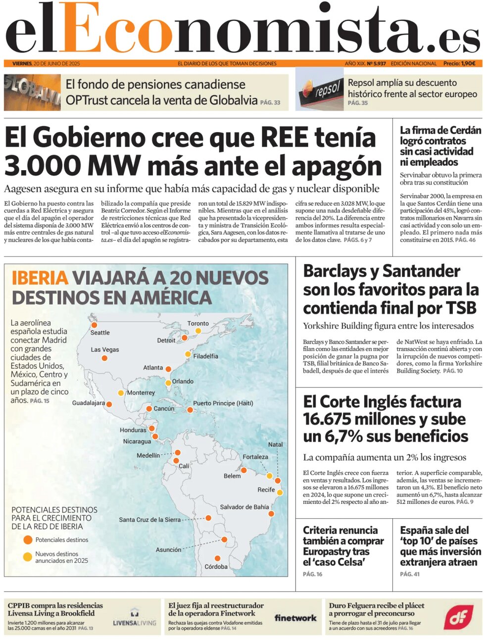 El Economista - Front Page - 06/20/2025