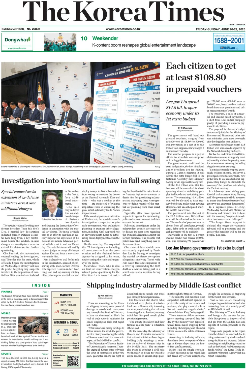 The Korea Times - Front Page - 06/22/2025