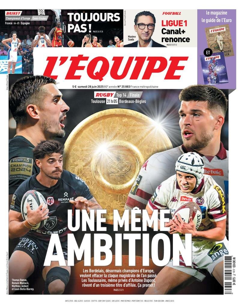 L'Equipe - Front Page - 06/28/2025