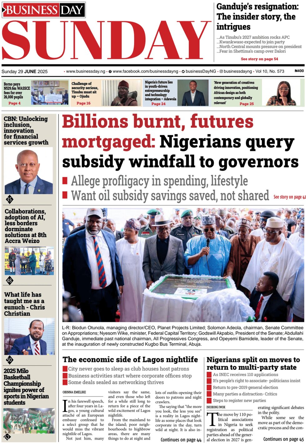 BusinessDay - Front Page - 06/29/2025