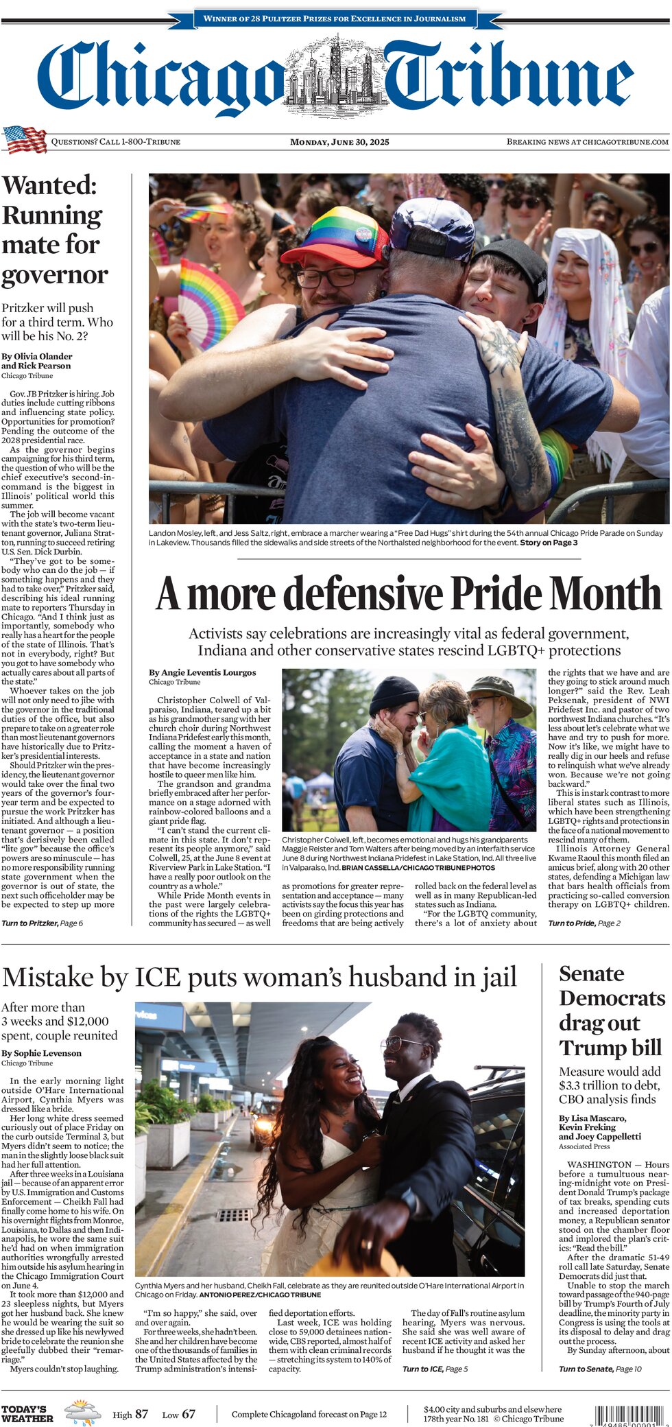 Chicago Tribune - Cover - 06/30/2025