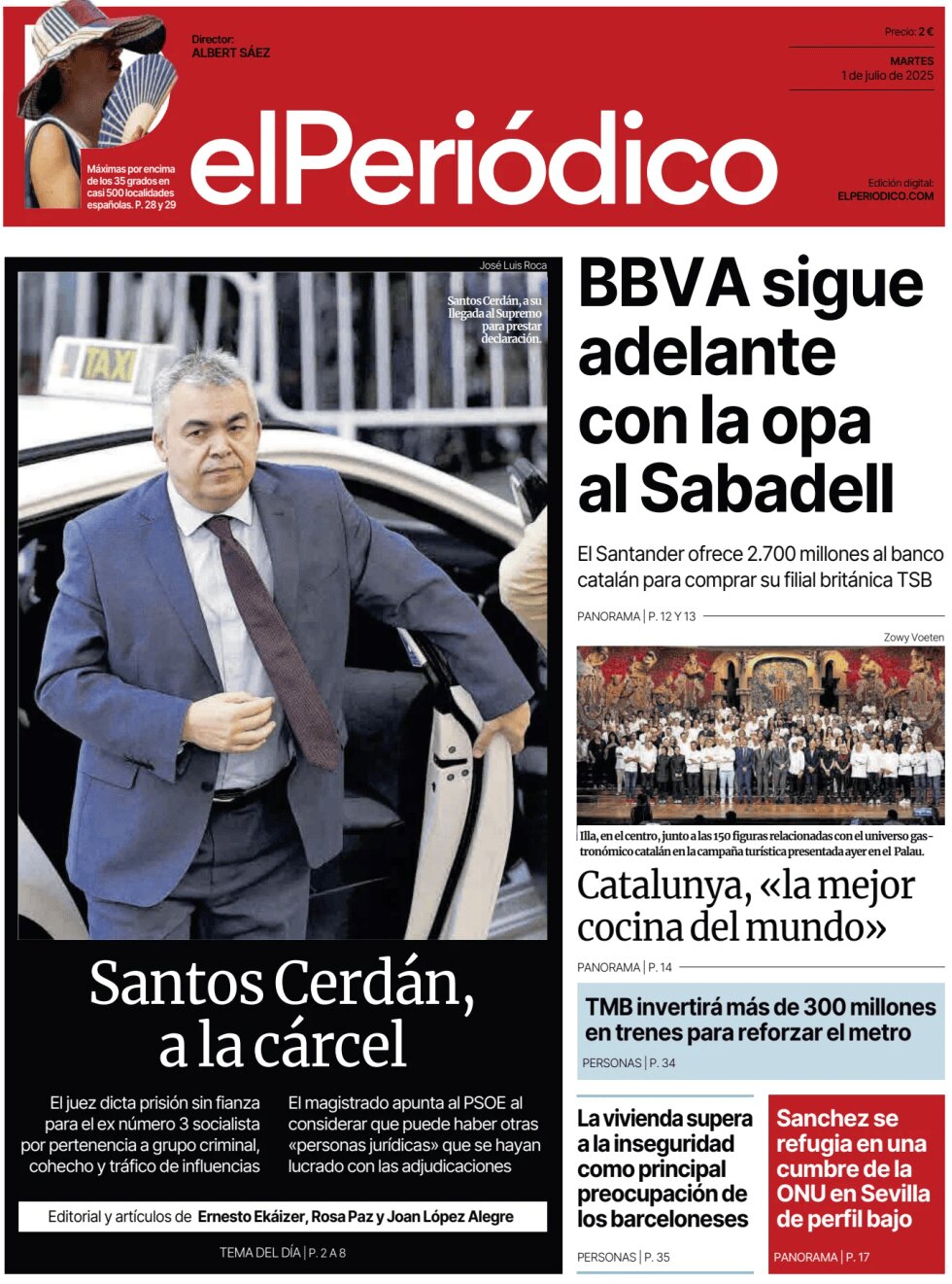 El Periódico de Catalunya - Front Page - 07/01/2025