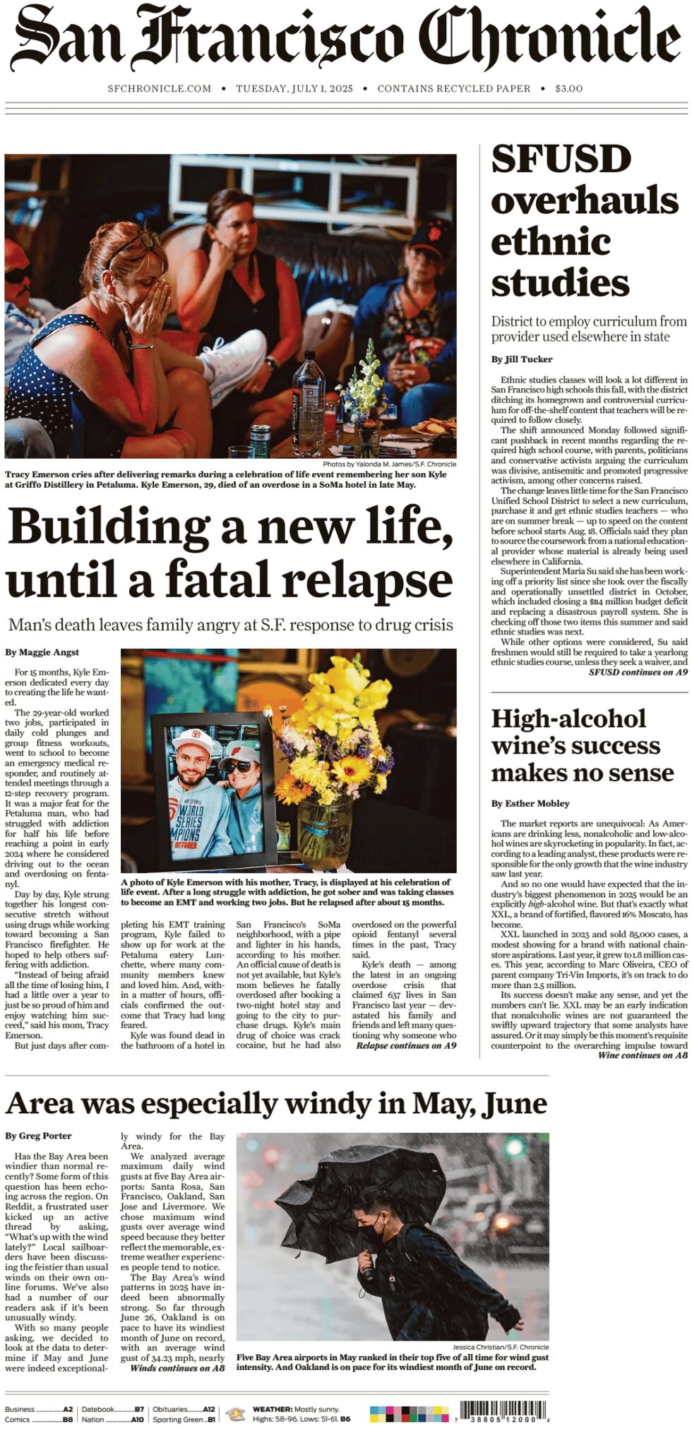 San Francisco Chronicle - Cover - 07/01/2025