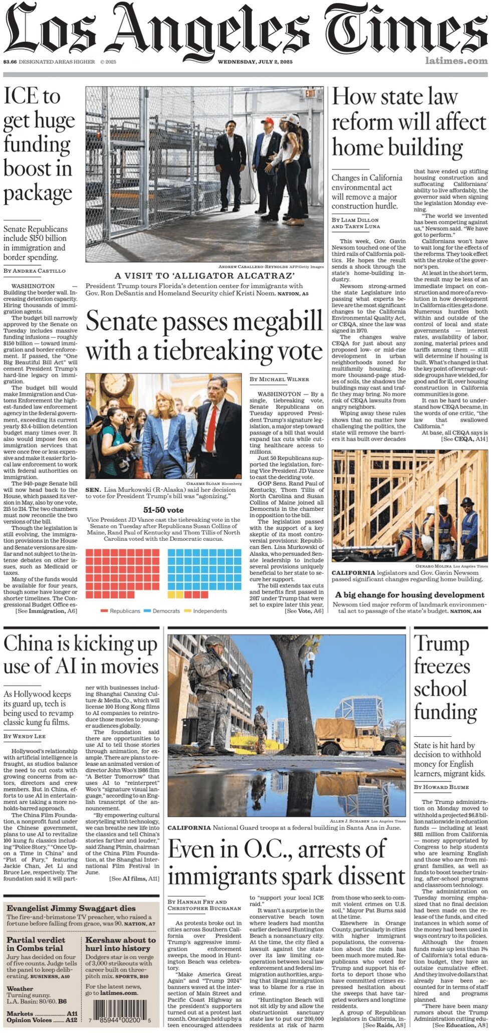 Los Angeles Times - Cover - 07/02/2025
